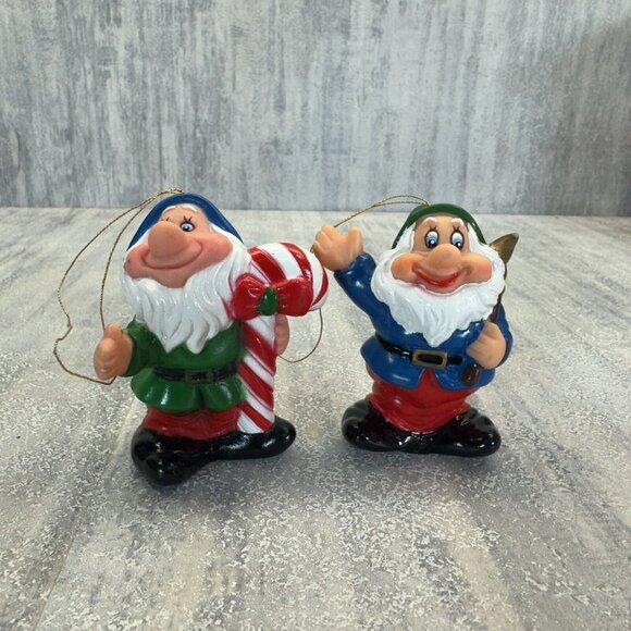 Disney the Seven Dwarfs Vintage 3” PVC Toy Figures/Ornaments 1980’s Christmas - Picture 1 of 10